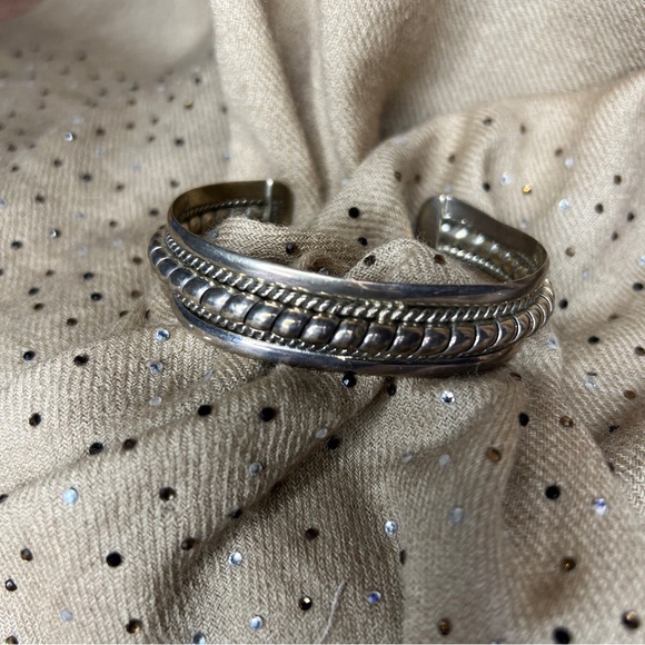 mark wasserman samara vintage sterling silver Bracelet cuff stamp MWS 925 Mexico - Picture 3 of 12